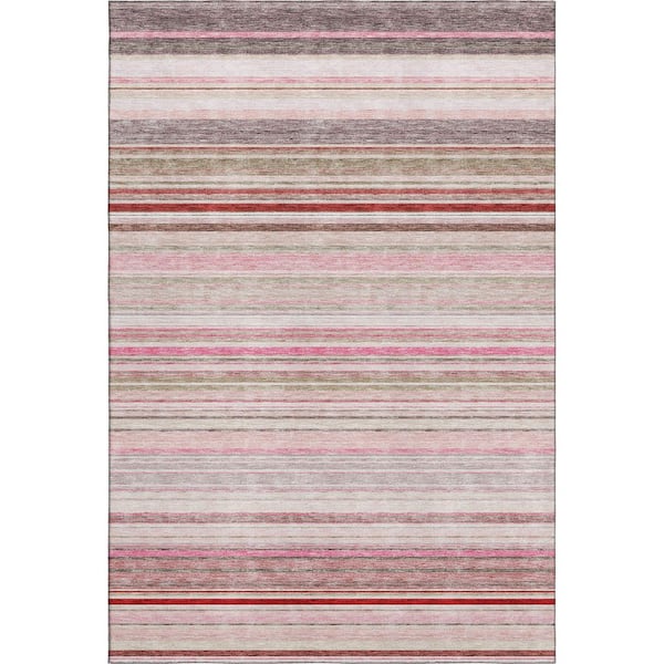 Mayfield Premium Machine Washable Abstract AMF979 Pink 5 ft. x 7 ft. 6 in. Area Rug