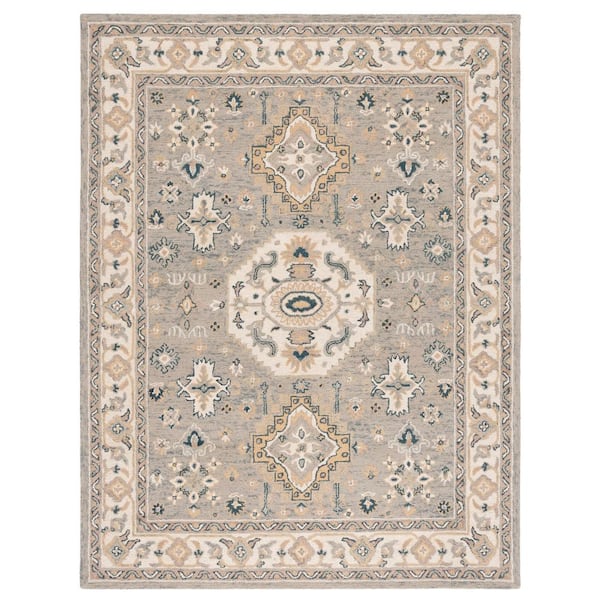 SAFAVIEH Aspen Moss/Ivory 9 ft. x 12 ft. Border Area Rug