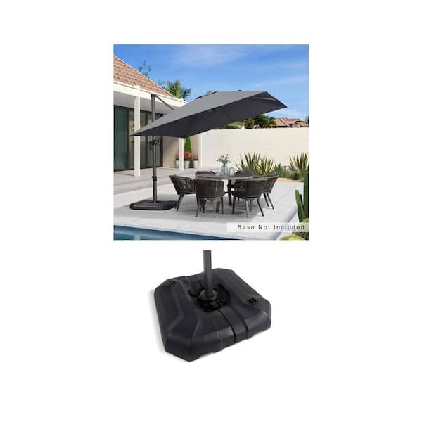 10 ft. Square Cantilever Umbrella with 360° Rotation and Square Umbrella Base Combo