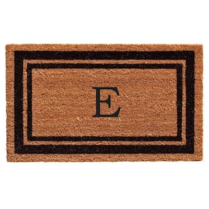 Black Border 30" x 48" Monogram Doormat (Letter E)