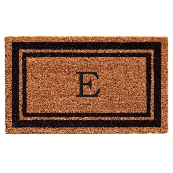 Calloway Mills Black Border 30" x 48" Monogram Doormat (Letter E)