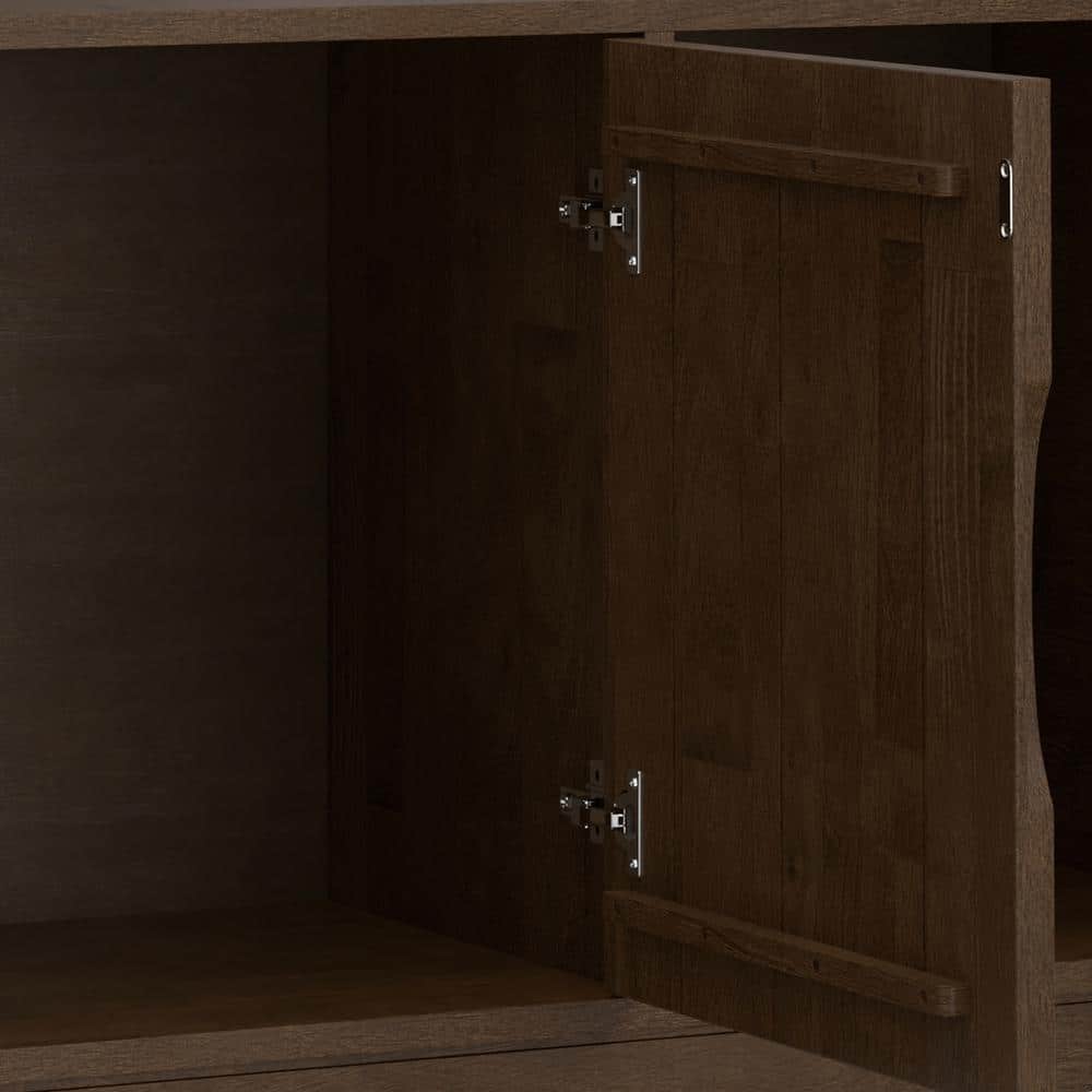 Harper Walnut Brown Solid Hardwood Mid Century Modern Sideboard Buffet