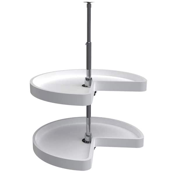 Rev-A-Shelf 2-Shelf White 24 in. Kidney Lazy Susan Corner Wall Cabinet