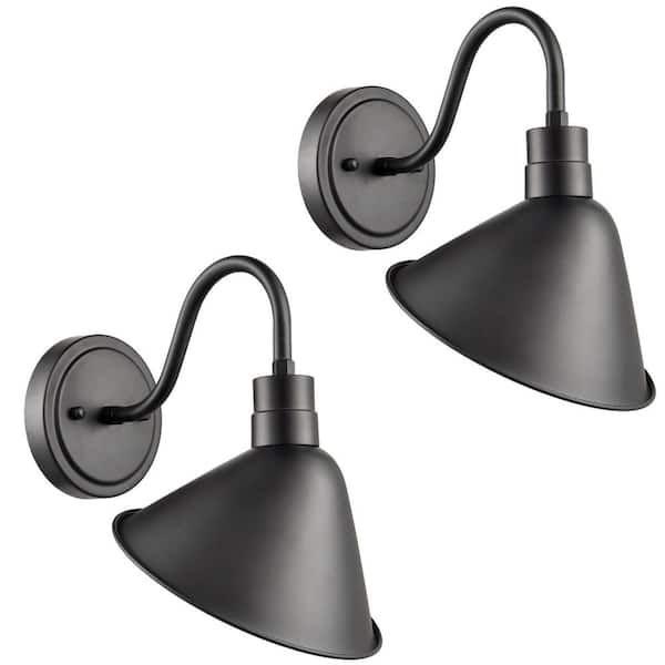 CLAXY 11 in. 1-Light Black Modern Wall Sconce with Standard Shade
