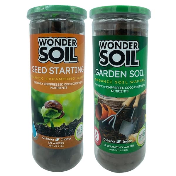 WONDER SOIL Premium Organic Expanding Coco Coir Seed Starting and Garden Soil Wafers