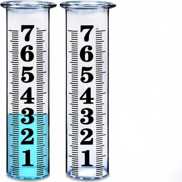 7 in. Rain Gauge Replacement Tube Easy-Read Clear 3-Piece