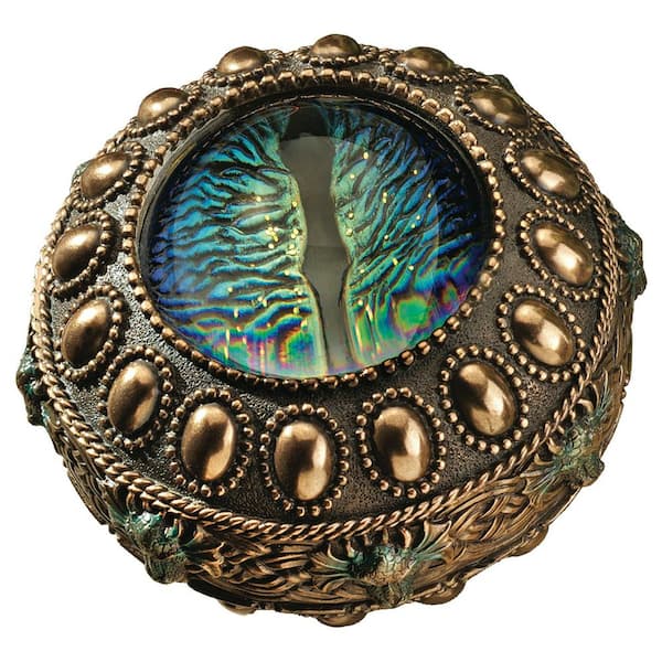 Design Toscano 4 in. H Multi-Color the Eye of the Dragon Mystical Poly-Resin Safe Box