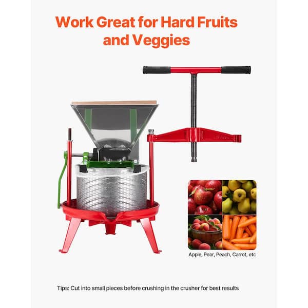SKYSHALO 1.8 Gal. /7L Fruit and Apple Crusher, Stainless Steel