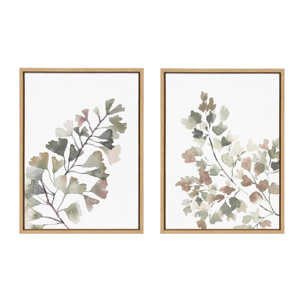 Natural Botanical Soft Splitfern and Maiden Canvas Art Set