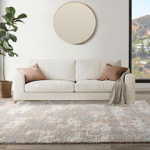 Holmby Garda Ivory/Gray/Beige 8 ft. x 10 ft. Abstract Shag Indoor Area Rug