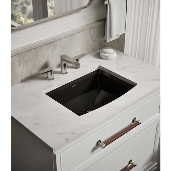Archer 19.9 in. x 15.32 in. Undermount Bathroom Sink in Black Black Vitreous China