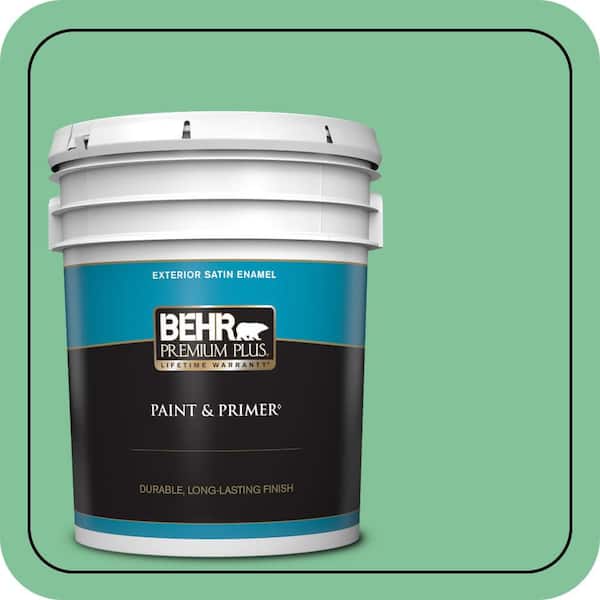 BEHR PREMIUM PLUS 5 gal. #P410-4 Willow Hedge Satin Enamel Exterior Paint & Primer