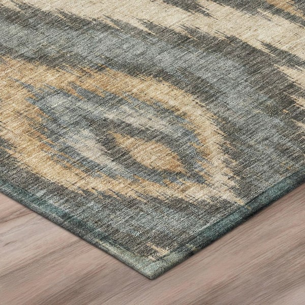 Chantille Machine Washable Indoor/Outdoor Abstract ACN3071 Graphite 2 ft. x 7 ft. Runner Rug