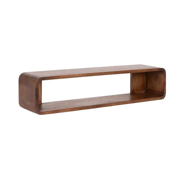 Deguara 30 in. Walnut Brown Rectangle Solid Wood Floating Console Table