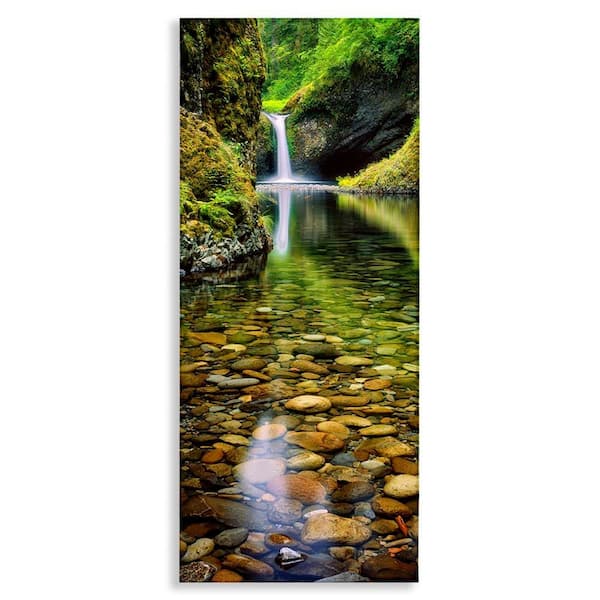 Clear Stream Waterfall Photography by Dennis Frates Unframed Graphic Art Print Nature 24 in. x 10 in.
