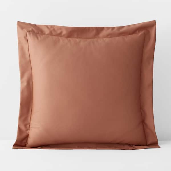 The Company Store Company Cotton Wrinkle-Free Caramel Sateen Euro Sham