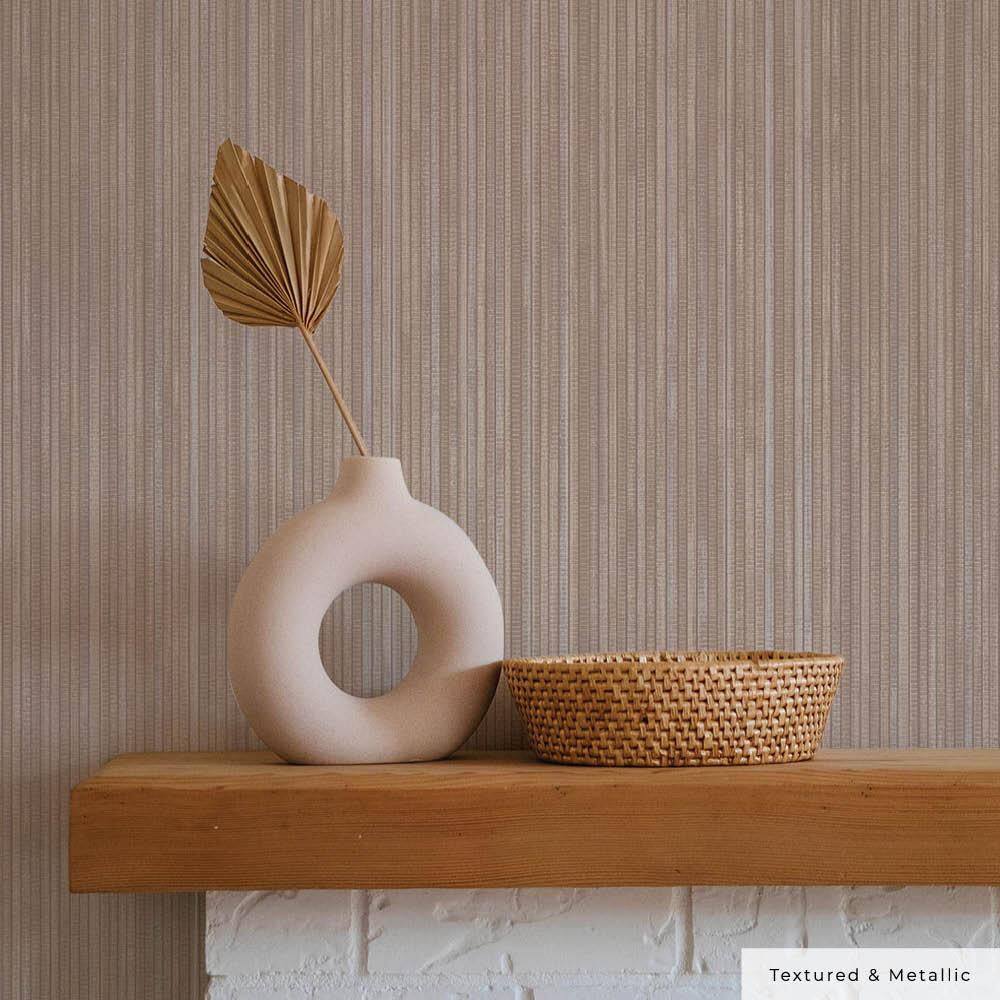 Neutral Faux Grasscloth Peel and Stick Wallpaper Roll