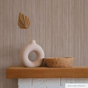 Metallic Neutral Faux Grasscloth Vinyl Peel and Stick Textured Wallpaper Roll (Covers 28 sq. ft.)