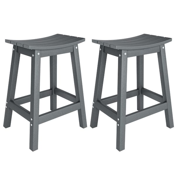 24 in. Wood Outdoor Bar Stool (2-Pack)