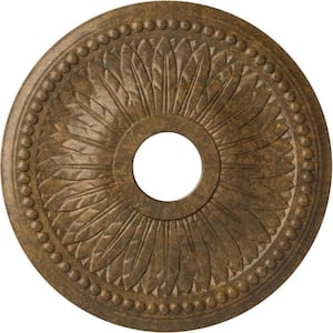 1-1/2 in. x 18 in. x 18 in. Polyurethane Bailey Ceiling Medallion, Rubbed Bronze