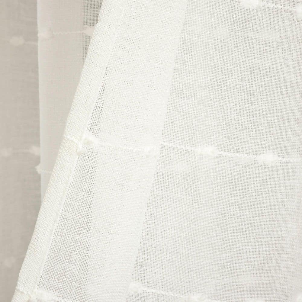 Extra Wide White Sheer Grommet Curtain Panel for Large Windows