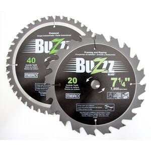 7-1/4 in. Carbide Circular Saw Blade Thin Kerf For Framing and Ripping and Smooth Cutting (2-Pack)