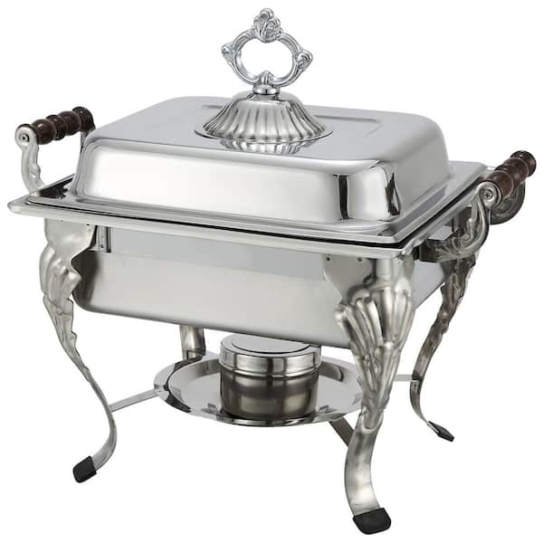 Winco 4 qt. Stainless Steel Crown Half-size Chafing Dish