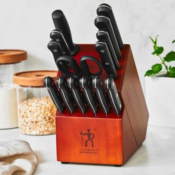 HENCKELS Dynamic Razor-Sharp 15-Piece Knife Set, German Engineered Informed by 100+ Years of Mastery, Chefs Knife, Dark Brown