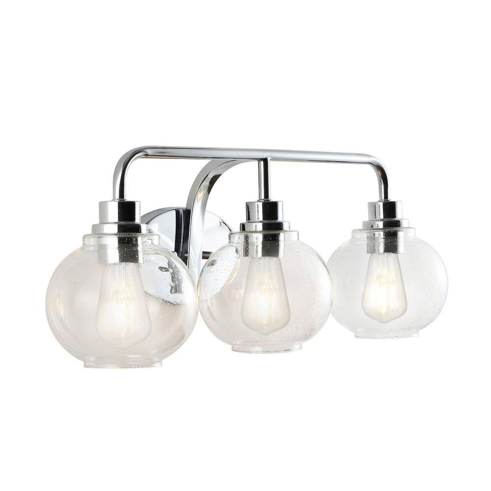 Chrome Sandrine 26.25'' 3-Light LED Vanity Light with Glass Shade