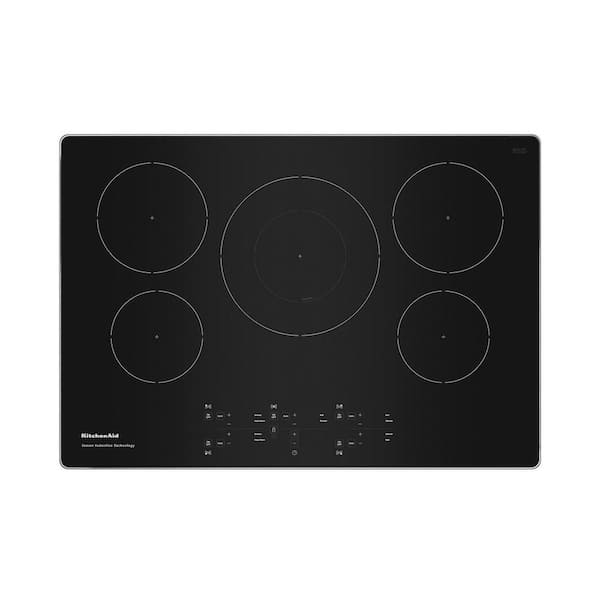 KitchenAid KECC506RSS 30 Smoothtop Electric Cooktop with 4 Elements,  Traditional Black Ceramic Glass Surface & Infinite-Heat Controls: Black w/  Speckles & Stainless Steel Trim