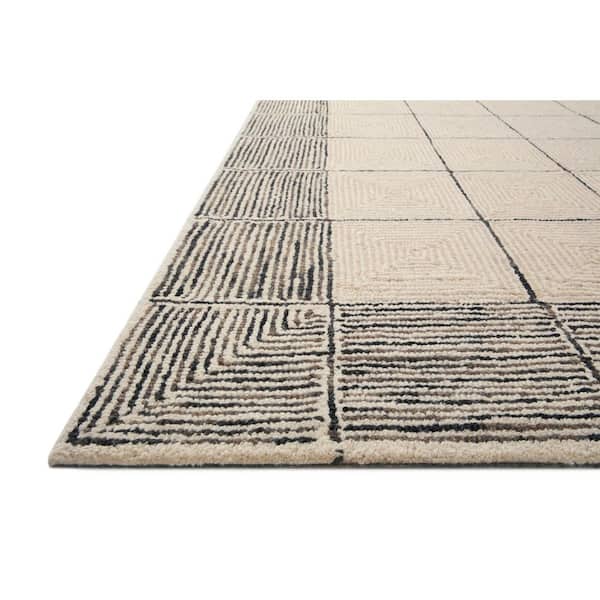 Chris Love Julia Francis Cream / Black 9 ft. 3 in. x 13 ft. Contemporary Area Rug