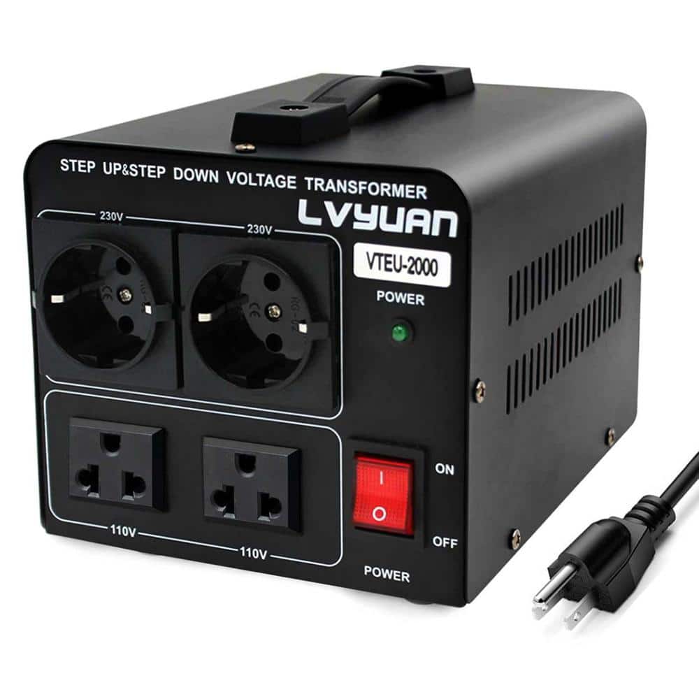 EU-2000W Voltage Transformer Power Converter with 2 US & 2 EU Outlets, Step Up/Down Converter 220V to 110V, 110V to 220V price history on PriceWatchPro