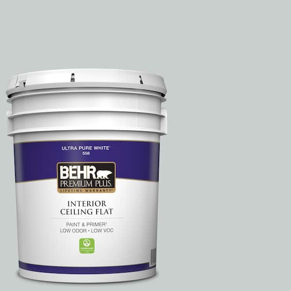 BEHR PREMIUM PLUS 5 gal. #720E-2 Light French Gray Ceiling Flat Interior Paint
