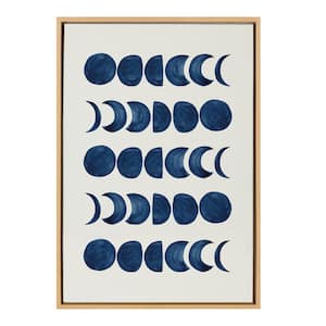 901 Moon Phases by Teju Reval Framed Astronomy Canvas Wall Art Print 33.00 in. x 23.00 in. .