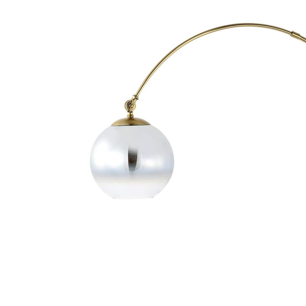 Nora Minimalistic Transitional 71" Brass Gold LED Arc Floor Lamp
