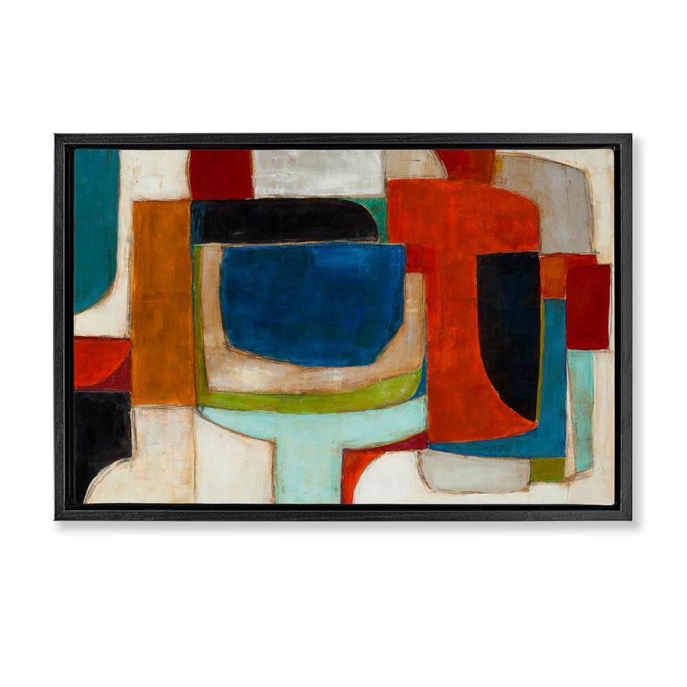Geometric Cubist Abstraction by Kippi Leonard Black Floater Frame Abstract Graphic Art Print 21 in. x 31 in. price history on PriceWatchPro