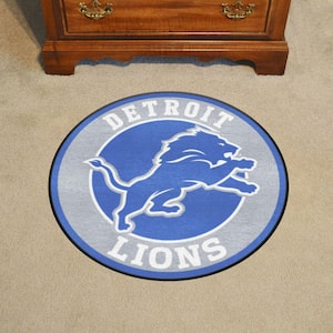 NFL Detroit Lions Blue 2 ft. x 2 ft. Round Area Rug