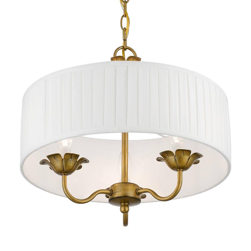 Antique Gold Leaf Mini Drum Pendant Light