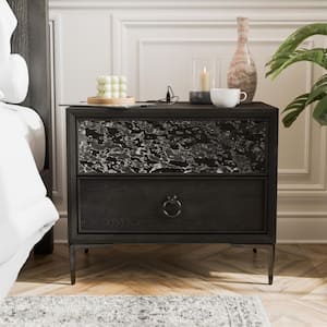 Jolt Espresso 2-Drawer 28 in. W Nightstand