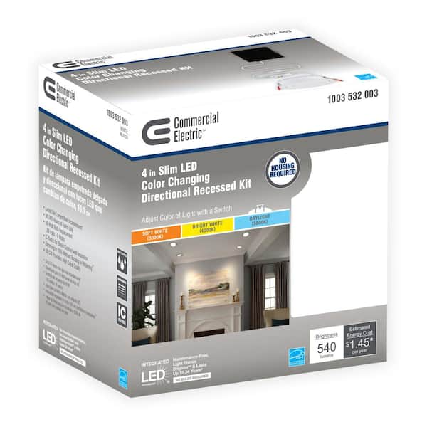 Commercial Electric 4 in. Slim Directional Selectable New