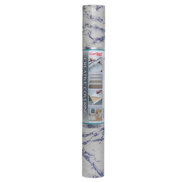 Con-Tact Blue Marble 18 in. D x 600 in. L Self-Adhesive Vinyl Shelf and Drawer Liner, 1-Pack