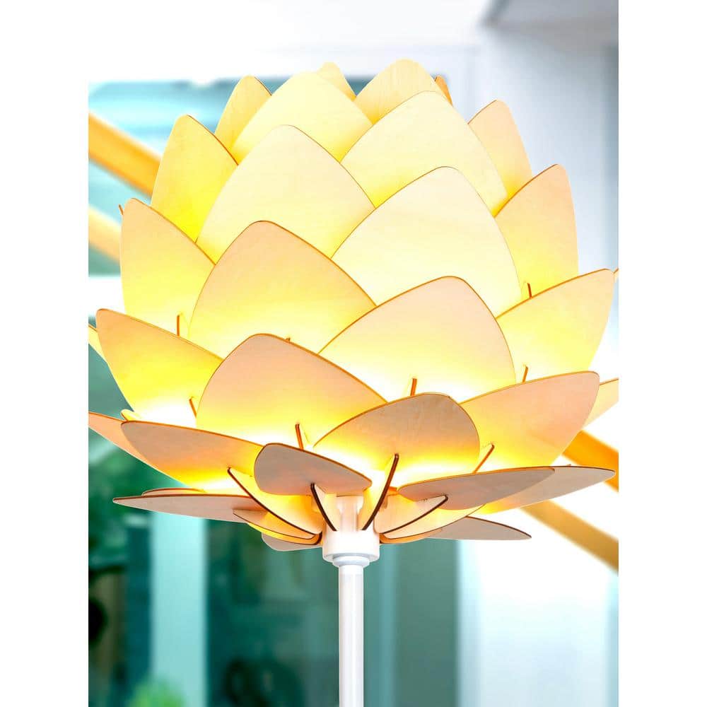 White 66" Torchiere Floor Lamp with Google Assistant for Kids
