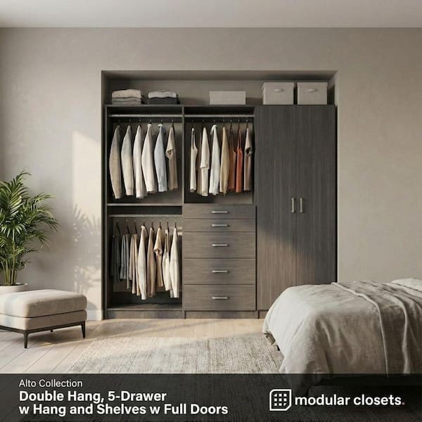 MODULAR CLOSETS Alto Collection 54 in. W White Wall Mounted Double