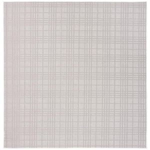 Bermuda Ivory/Light Gray 5 ft. x 5 ft. Square Striped Indoor/Outdoor Area Rug