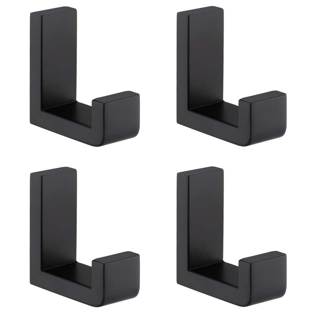 J-Hook Hook Type 4 Pack Matte Black SUS 304 Stainless Steel Wall