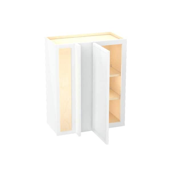 Franklin 24 in. W x 12 in. D x 30 in. H Assembled Plywood Blind Wall Kitchen Cabinet in Vesper White with Soft Close LH