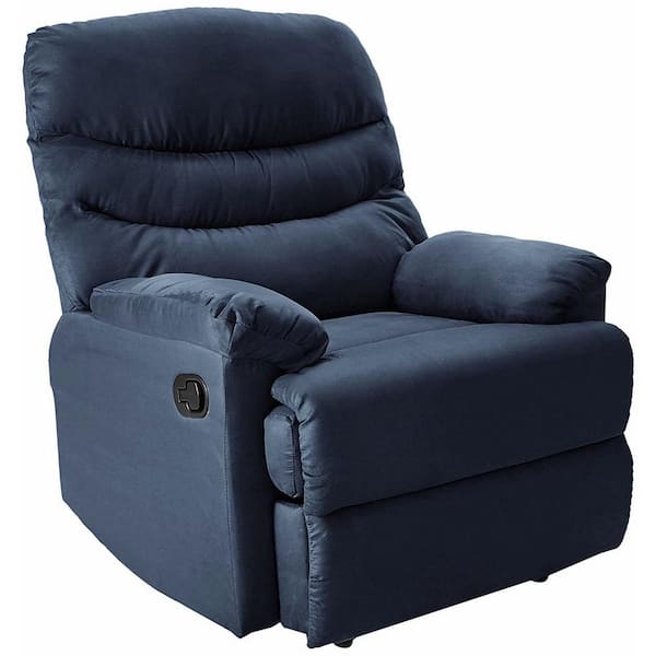 blue microfiber recliner