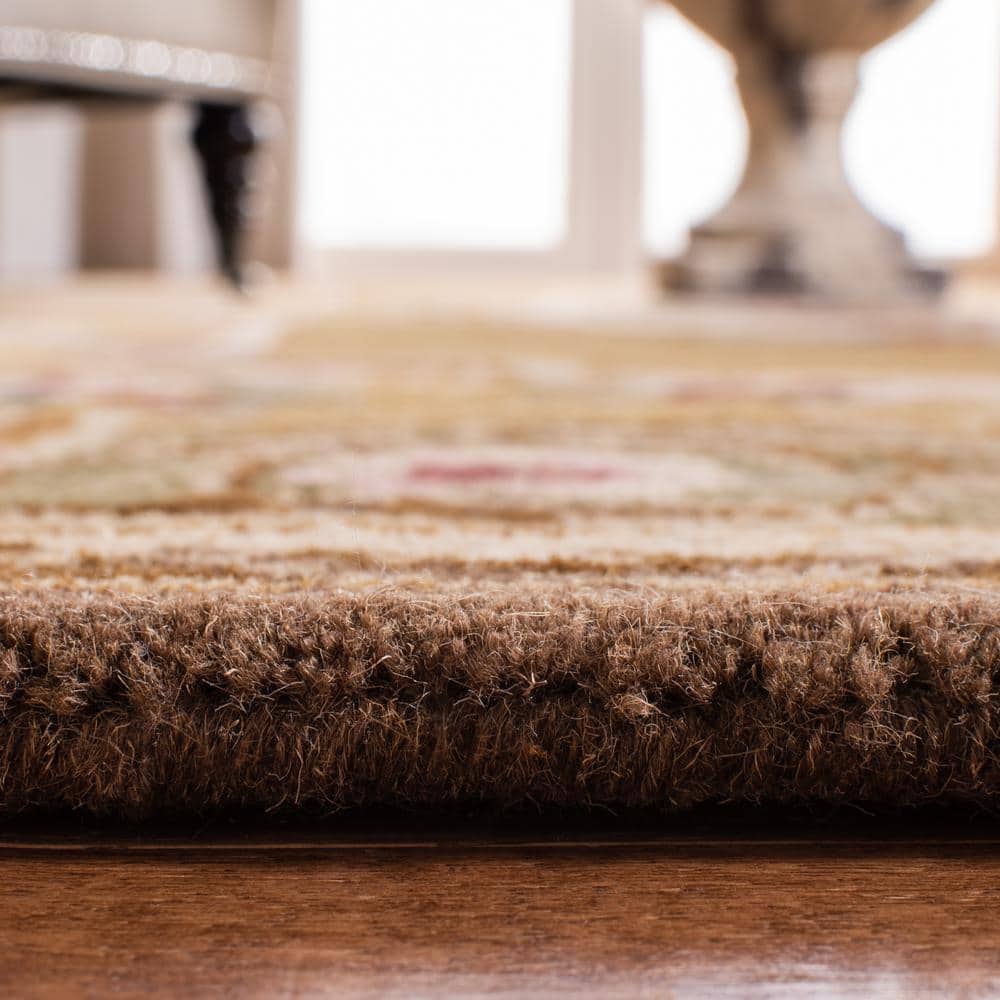 Ivory and Gold Hand-Tufted Wool Rectangular Rug