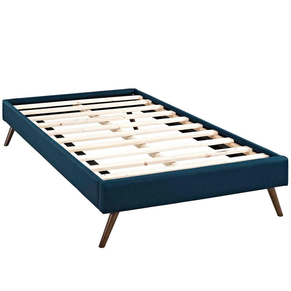 Azure Twin Upholstered Wood Frame Platform Bed with Slats