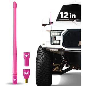Universal Truck Antenna Replacement (12" Flexible) Fits Ford F-Series Dodge RAM Chevy & GMC Jeep 2007+ (Pink)